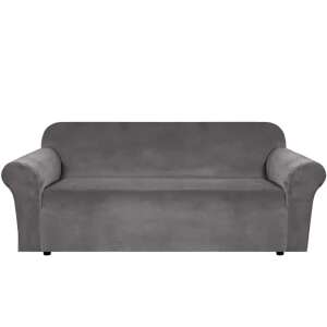 Universal Cover for Standard 3-Seater Sofa, Velvet Look, GREY