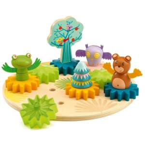 Djeco Woodytwist jucărie cu roți dințate cu animale din pădure: urs, bufniță, broască, copac - Djeco Jocuri si jucarii creative