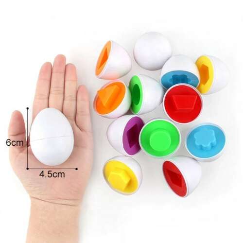 12 darabos alakzatos tojás szett, fejlesztő játék kisgyermekeknek