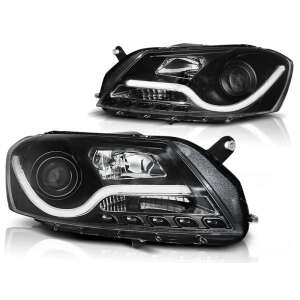 VW Passat B7 10.10- Fekete Első Lámpa Tube-Light - Autólámpa