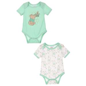 Disney Winnie Puuh Baby Body Set, 2er Pack, grün und weiß, kurzarm, 6 Monate, 68 cm - Babys & Toddler