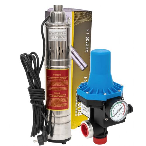 Pompă submersibilă QGD 3.0 1100W cu presostat EPC-3, ideală pentru extracția apei din puțuri adânci și irigații