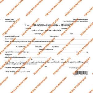 Pd - Gépjárművezetői Alkalmassági Vélemény - 2 lapos A/5