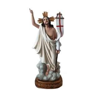 30,5 cm-es Feltámadt Krisztus figura poliészter gyantából és gipszből, részletes kidolgozással és festéssel, időjárásálló, tartós, nagyszerű templomokba, otthonokba vagy kültéri használatra - Karácsony