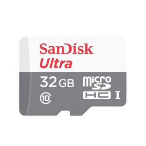 SanDisk Ultra 32GB microSDHC memory card, Class 10, UHS-I, white and gray - SanDisk Memory Card