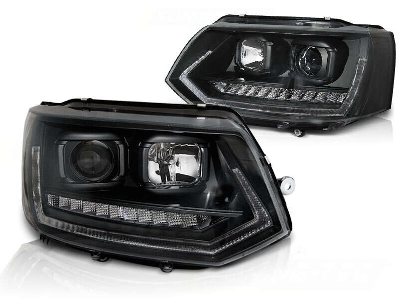 Vw T5 2010-2015 Lumină cu tub LED DTS Black T6 Look Lumină frontală