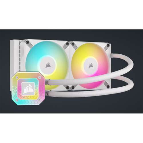 CORSAIR iCUE H100i ELITE CAPELLIX XT Flüssigkeitskühler, weiß, 240mm Radiator, RGB-Beleuchtung