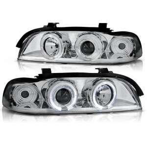 Faruri BMW E39 1995-2003 Crom Angel Eyes - Lumini auto