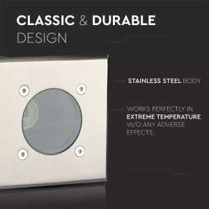 V-TAC Square Ground Lamp, IP65, with GU10 Socket - SKU 7516 99794107 - Outdoor Decorative Lamp