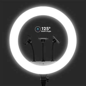 Selfie ring light LED cu 3 suporti de telefon, Dimabil, 55W, 6000 lm, diametru 440 mm, temperatura de culoare ajustabila(3200K-5800K), V-TAC 99794374