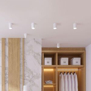 V-TAC fehér hengeres felületre szerelt spotlámpák modern szobában - V-TAC