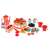 Play pretend birthday party set with cake, tea set, and other food items