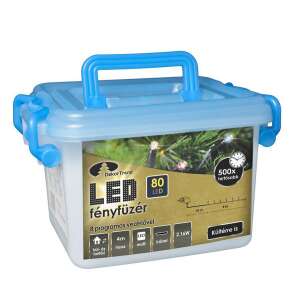 Luminițe LED DekorTrend cu controler, 80 LED-uri, lungime 4 metri, cablu de 10 metri, pentru uz interior și exterior - Ghirlande luminoase