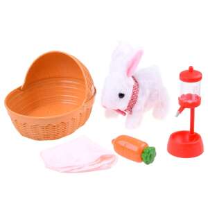 Interactive plush bunny toy with basket, blanket, carrot, and water bottle - Nonbrand Interactive Kids' Toy