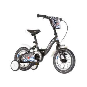 Visitor Goal 12-es gyerek kerékpár, fekete színben, foci mintával - Visitor