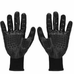 Manusi tip perie pentru ingrijirea, stilizarea, indepartarea parului de caine si pisica, set 2 buc, negru 125164870 - Springos