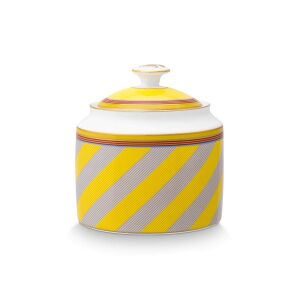 Chique Stripes Gelbe Zuckerdose mit Deckel - Pip Studio