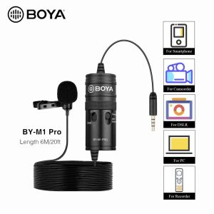 Microfon lavalier BOYA BY-M1 Pro pentru smartphone, camera video, DSLR, PC și recorder - Trepiede foto/video pentru telefoane/aparate