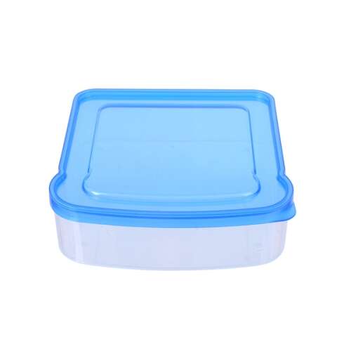TOO KT-155 szendvicses doboz, 16x16x4,7cm, kék, átlátszó műanyag, élelmiszer tároló doboz