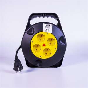 TOO CRB-4100 4 aljzat 10 méter 3x1.5mm2 fekete kábeldob, 4 SCHUKO aljzat, 10 méter kábelhossz, fekete szín - Hosszabbító