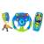 Interactive baby toy set with light and sound effects, blue, includes steering wheel, mobile phone, and key set
