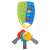 Interactive toy key set for babies, blue, green, red, yellow, with light and sound effects