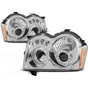 Króm Angel Eyes fényszórók 2005-2008 Chrysler Jeep Grand Cherokee-hez - Autólámpa