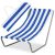 Maverick folding beach chair with carrying bag, blue and white stripes