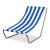 Maverick blue and white striped folding beach chair