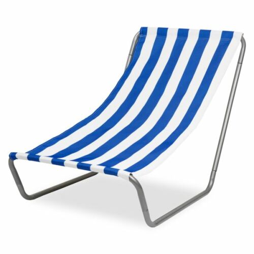 Maverick striped folding beach chair, blue and white