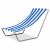 Foldable Maverick beach chair with blue and white stripes