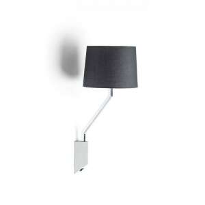 SHARP fali lámpa fekete textil búrával, króm kivitelben - Sharp