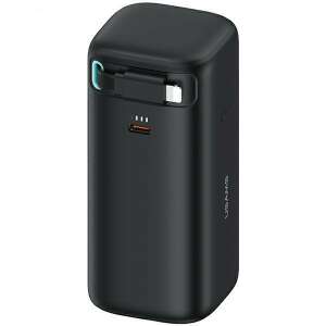 USAMS US-CD217 18000mAh power bank with retractable Lightning cable, black - External Battery & Power Bank