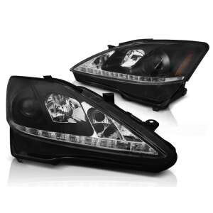 Lexus IS 2006-2013 Fekete Projektor Fényszórók LED DRL-lel - Autólámpa