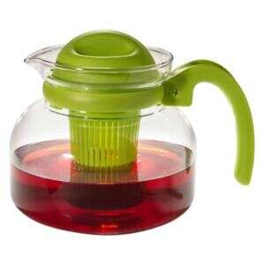 Sklenená kanvica na čaj s integrovaným sitkom, objem 1,5L, tepelne odolná, vhodná do mikrovlnnej rúry - Cedidlá a sitá