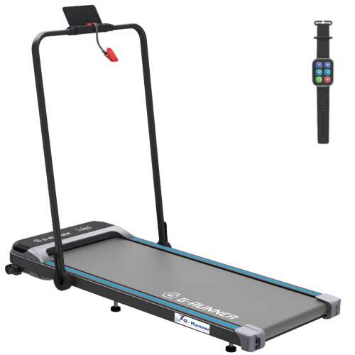 G-Runner 460 Compact Folding Electric Treadmill, home gym equipment for running and walking, with a phone holder and a fitness tracker