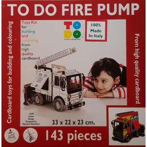 Fecskendős tűzoltóautó - Fire pump, 143 darabos - Kifestő karton makett, modell építő- és kreatív szett 46846452 Gyermek könyv