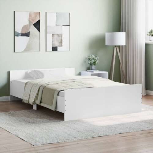 Fehér ágykeret fej- és lábtámlával, 120x200 cm 
