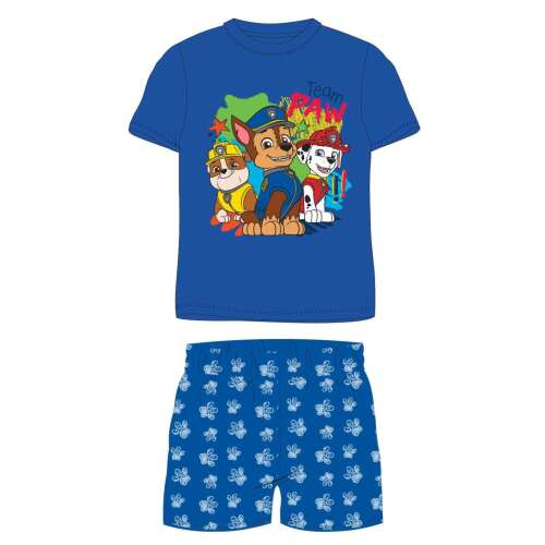 Nickelodeon Paw Patrol pijama de vară pentru băieți, tricou albastru cu personaje Paw Patrol, pantaloni scurți albaștri cu model de labe