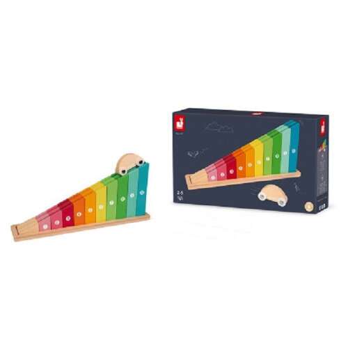 Janod Crescendo fajáték, számláló lejtő autóval, oktató játék gyerekeknek