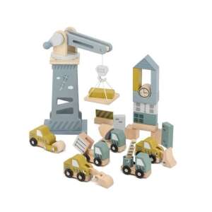 Label Label fa darus készlet járművekkel és építőkockákkal - Label Label