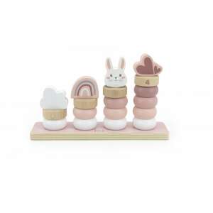 Label-label Kis fa gyűrűk rózsaszín színben, nyuszi, felhő, szivárvány és szív formákkal, csecsemők és kisgyermekek számára - Label Label