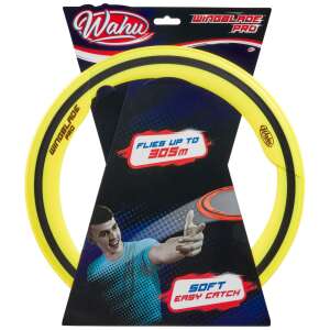 Wahu Wingblade Pro frizbi, 33 cm, sárga és fekete, puha, könnyen fogható, akár 305 méterre is repül - Wahu