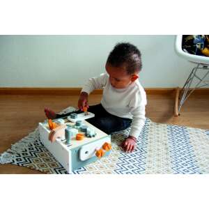 Fa barkácsoló szerszámos láda gyerekeknek,  szerepjáték szerszámok, kisgyermek játék, fejlesztő játék,  gyerek munkapad - Tryco