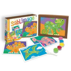 Sentosphere Sablimage dinoszaurusz homokkép készlet 4 képpel, concept box-szal és színes homokkal - Sentosphere