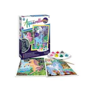 Aquarellum Nagy, Foszforeszkáló Egyszarvúak Kreatív Festő Játék, két nagy vászon, hét szín, ecset, paletta, útmutató - Sentosphere