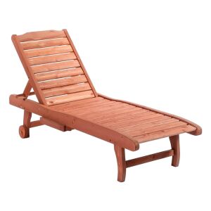 Fa Napozoagy wooden sun lounger with adjustable backrest and pull-out shelf - Sun Lounger & Deck Chair
