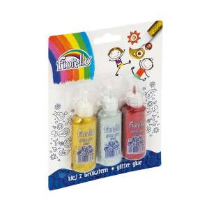 Fiorello Glitter Ragasztó - 3x20ml - Arany, Ezüst, Piros