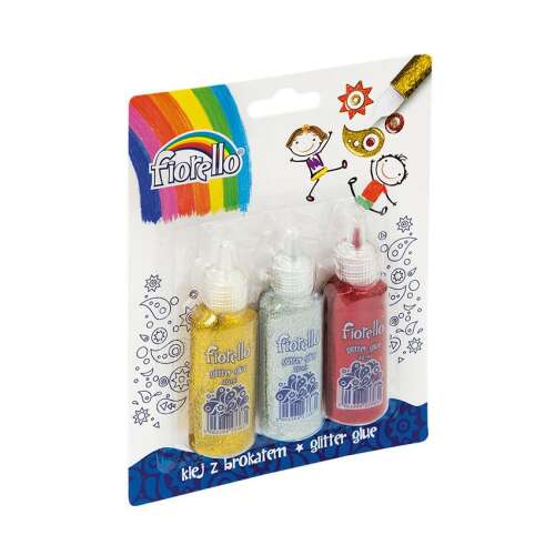 Fiorello Glitterkleber, 3er Pack, Gold, Silber, Rot