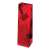 Piros hologrammos ajándék tasak címkével, Italtasak CREATIVE Special hologram 13x36x9 cm egyszínű piros sodort füles